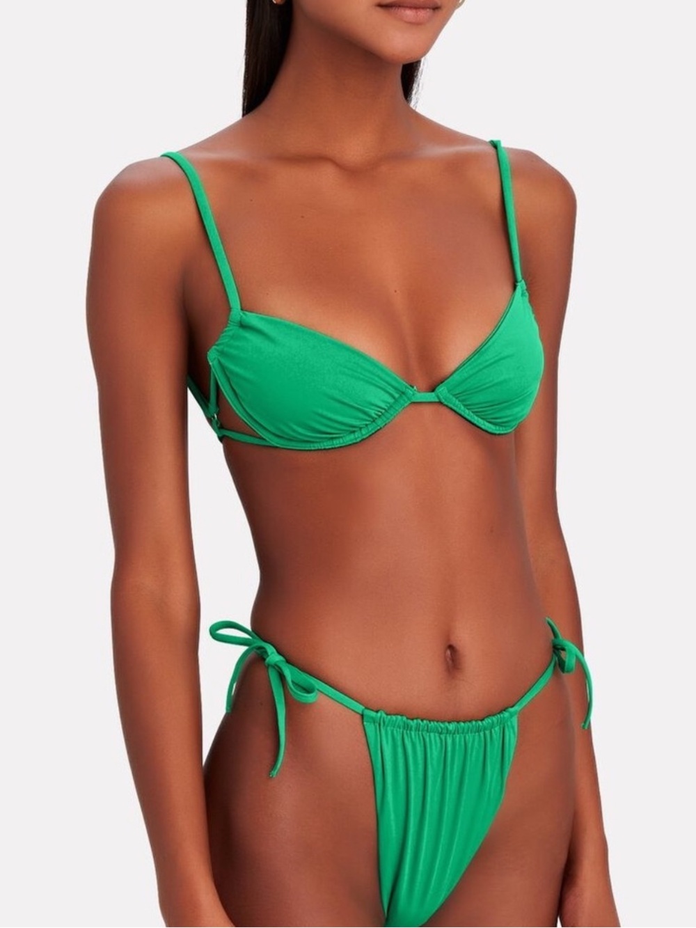 WeWoreWhat Emerald Green Tie-Side Bikini